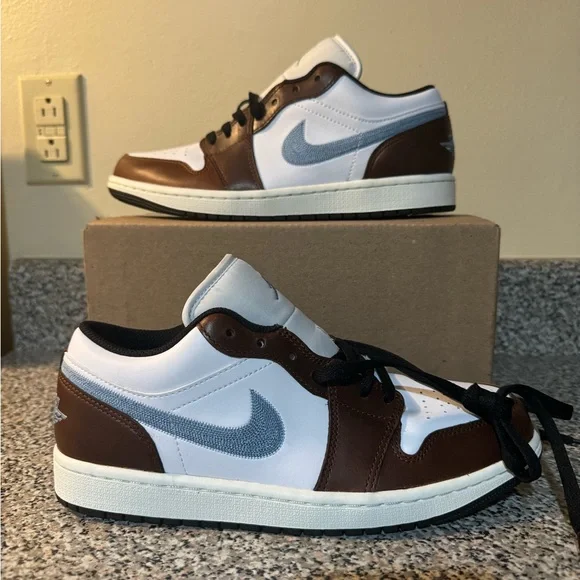 Jordan Shoes New Nike Air Jordan Low White Blue Mocha Brown